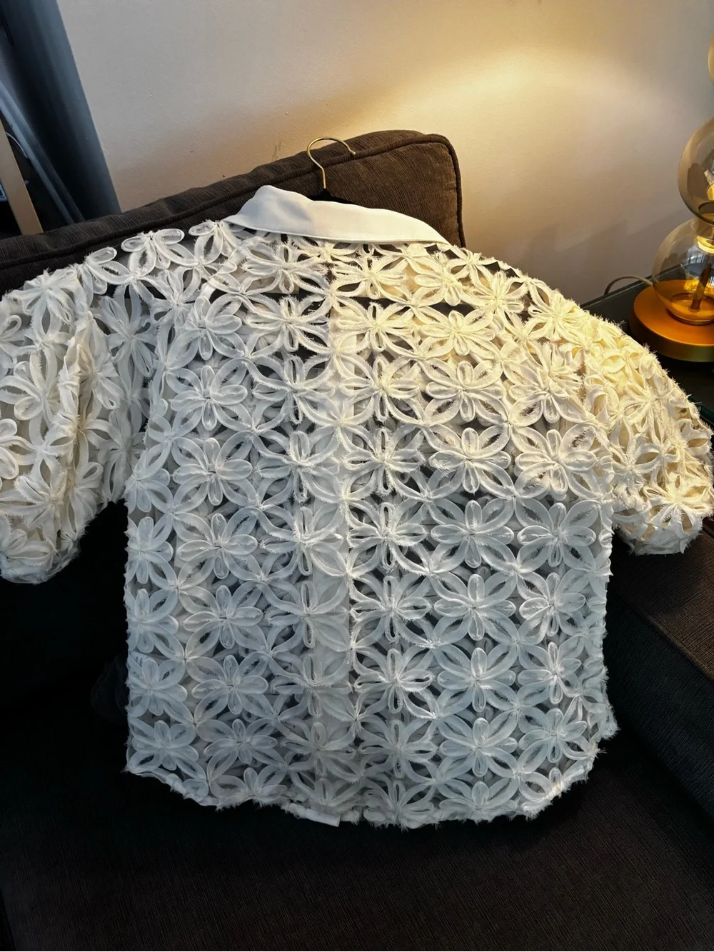 Gracia White Floral Lace Button-Down Blouse - Picture 3 of 3